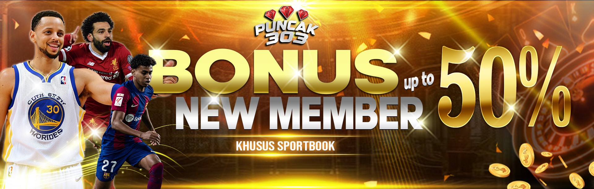 PUNCAK303 BONUS NEW MEMBER SPORTS 50%