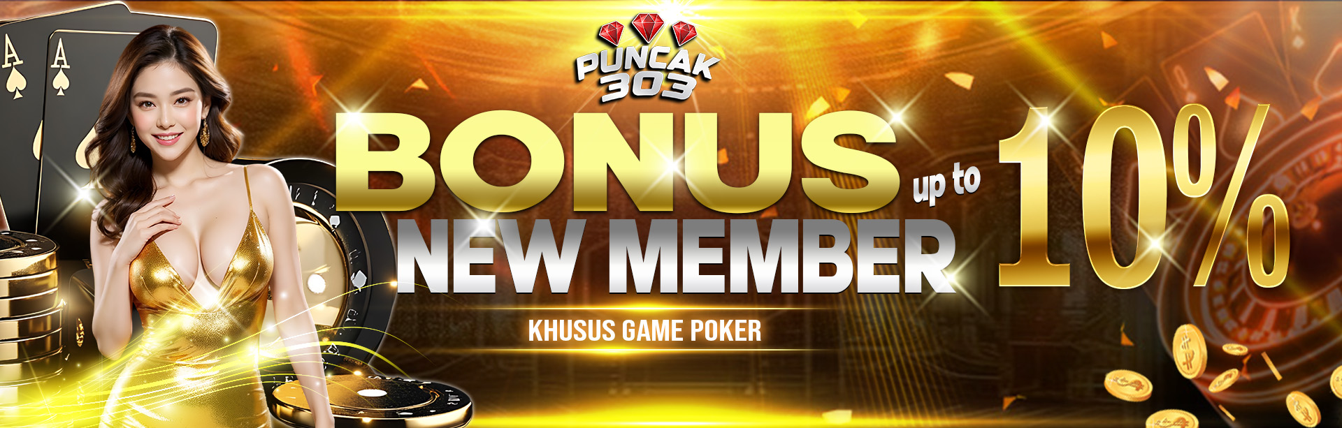 PUNCAK303 BONUS NEW MEMBER POKER 10%